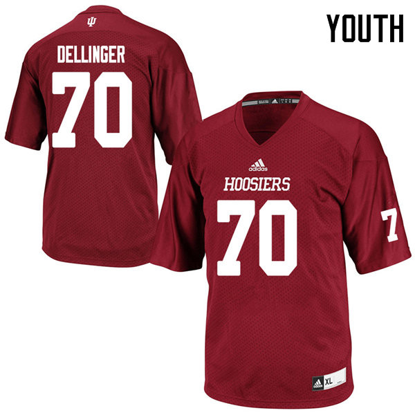 Youth #70 Zenden Dellinger Indiana Hoosiers College Football Jerseys Sale-Crimson